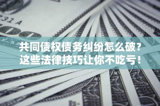 武汉共同债权债务纠纷怎么破？这些法律技巧让你不吃亏！